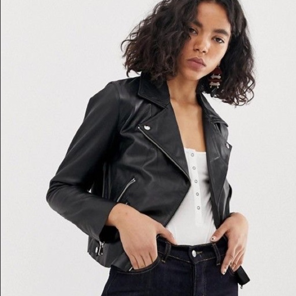 ASOS Soft Vegan Faux Leather Biker Jacket